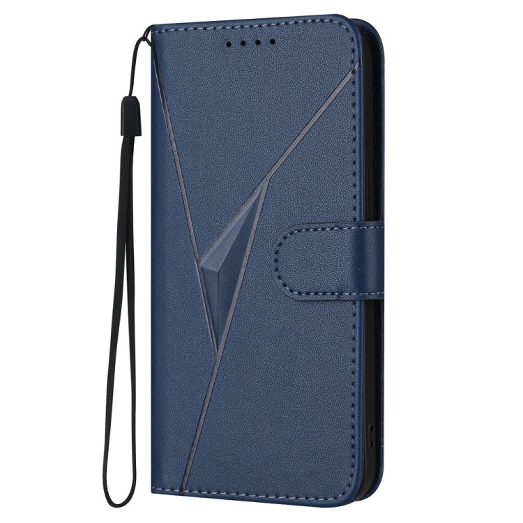 For Samsung Galaxy S25 5G Triangle Pattern Buckle Clasp Leather Phone Case(Royal Blue) - Galaxy S25 5G Cases by PMC Jewellery | Online Shopping South Africa | PMC Jewellery | Buy Now Pay Later Mobicred