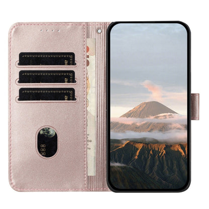 For Samsung Galaxy S25 5G Triangle Pattern Buckle Clasp Leather Phone Case(Rose Gold) - Galaxy S25 5G Cases by PMC Jewellery | Online Shopping South Africa | PMC Jewellery | Buy Now Pay Later Mobicred