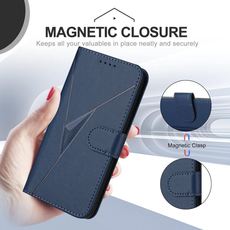 For Samsung Galaxy S25+ 5G Triangle Pattern Buckle Clasp Leather Phone Case(Royal Blue) - Galaxy S25+ 5G Cases by PMC Jewellery | Online Shopping South Africa | PMC Jewellery | Buy Now Pay Later Mobicred