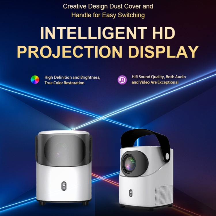 T-2 1920 x 1080P 240ANSI HiSilicon 352 Android 9.0 Portable Projector, US Plug(White) - LED Projector by PMC TechLife | Online Shopping South Africa | PMC TechLife | Buy Now Pay Later Mobicred