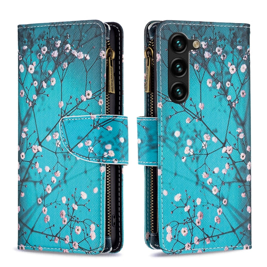 For Samsung Galaxy S25+ 5G Colored Drawing Pattern Zipper Leather Phone Case(Plum Blossom) - Galaxy S25+ 5G Cases by PMC Jewellery | Online Shopping South Africa | PMC Jewellery | Buy Now Pay Later Mobicred