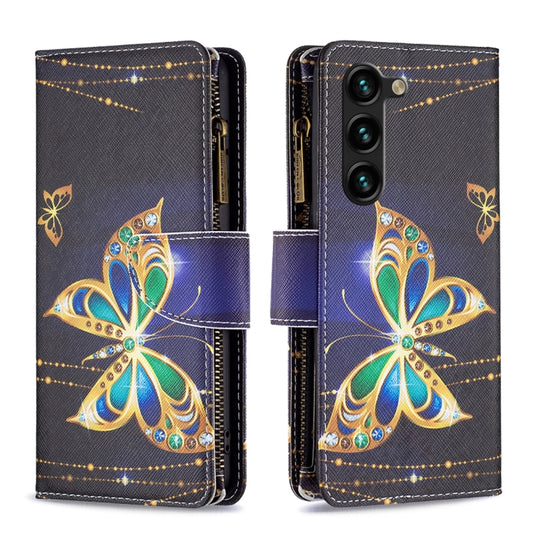 For Samsung Galaxy S25+ 5G Colored Drawing Pattern Zipper Leather Phone Case(Big Butterfly) - Galaxy S25+ 5G Cases by PMC Jewellery | Online Shopping South Africa | PMC Jewellery | Buy Now Pay Later Mobicred