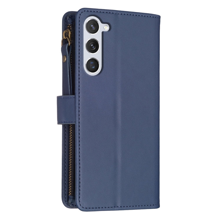 For Samsung Galaxy S25 5G 9 Card Slots Zipper Wallet Leather Flip Phone Case(Blue) - Galaxy S25 5G Cases by PMC Jewellery | Online Shopping South Africa | PMC Jewellery | Buy Now Pay Later Mobicred