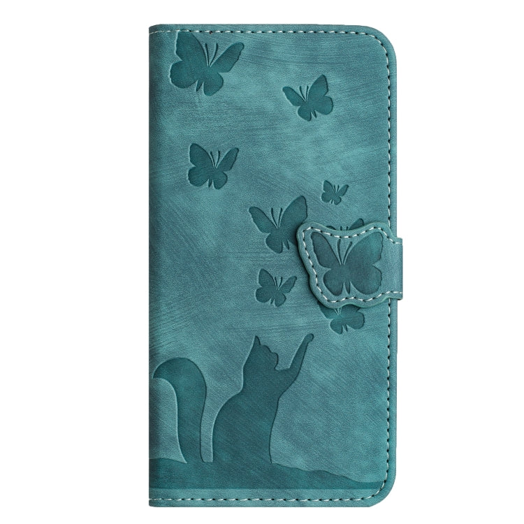 For Samsung Galaxy S25+ 5G Butterfly Cat Embossing Flip Leather Phone Case(Wathet) - Galaxy S25+ 5G Cases by PMC Jewellery | Online Shopping South Africa | PMC Jewellery | Buy Now Pay Later Mobicred