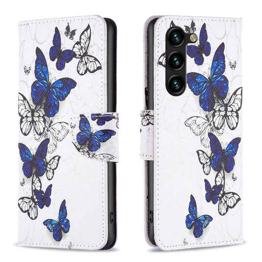 For Samsung Galaxy S25+ 5G Colored Drawing Pattern Leather Phone Case(Butterflies) - Galaxy S25+ 5G Tempered Glass by PMC Jewellery | Online Shopping South Africa | PMC Jewellery | Buy Now Pay Later Mobicred