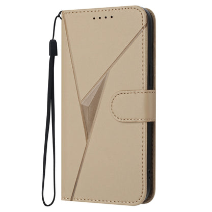 For Motorola Moto G Power 2024 Triangle Pattern Buckle Clasp Leather Phone Case(Gold) - Motorola Cases by PMC Jewellery | Online Shopping South Africa | PMC Jewellery | Buy Now Pay Later Mobicred