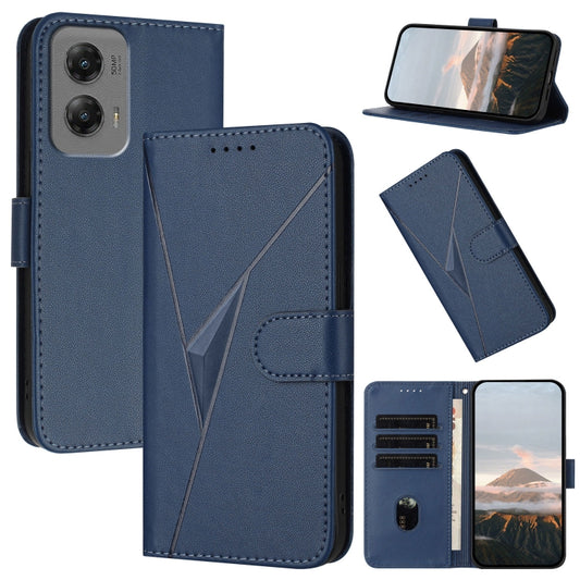 For Motorola Moto G Stylus 2024 Triangle Pattern Buckle Clasp Leather Phone Case(Royal Blue) - Motorola Cases by PMC Jewellery | Online Shopping South Africa | PMC Jewellery | Buy Now Pay Later Mobicred