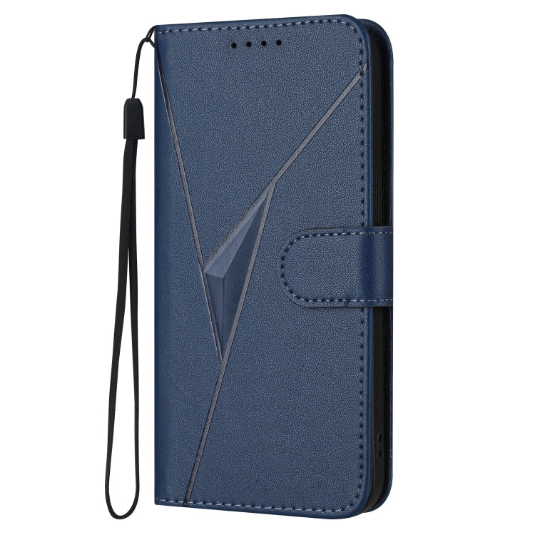 For Motorola Moto G Stylus 2024 Triangle Pattern Buckle Clasp Leather Phone Case(Royal Blue) - Motorola Cases by PMC Jewellery | Online Shopping South Africa | PMC Jewellery | Buy Now Pay Later Mobicred