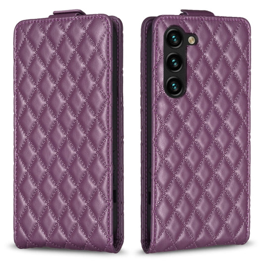 For Samsung Galaxy S25+ 5G Diamond Lattice Vertical Flip Leather Phone Case(Dark Purple) - Galaxy S25+ 5G Cases by PMC Jewellery | Online Shopping South Africa | PMC Jewellery | Buy Now Pay Later Mobicred