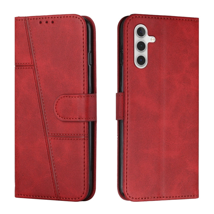 For Samsung Galaxy S25+ / S24+ 5G Stitching Calf Texture Buckle Leather Phone Case(Red) - Galaxy S25+ 5G Cases by PMC Jewellery | Online Shopping South Africa | PMC Jewellery | Buy Now Pay Later Mobicred