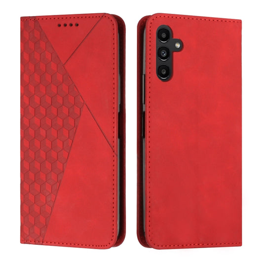 For Samsung Galaxy S25 / S24 5G Diamond Splicing Skin Feel Magnetic Leather Phone Case(Red) - Galaxy S25 5G Cases by PMC Jewellery | Online Shopping South Africa | PMC Jewellery | Buy Now Pay Later Mobicred