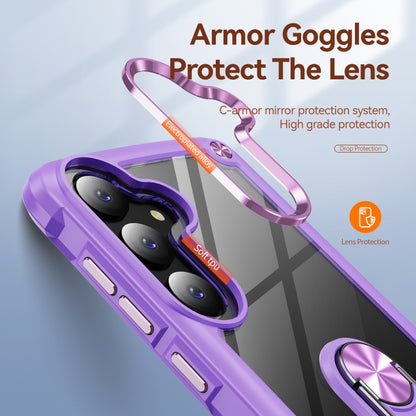 For Samsung Galaxy S25+ 5G TPU + PC Lens Protection Phone Case with Ring Holder(Purple) - Galaxy S25+ 5G Cases by PMC Jewellery | Online Shopping South Africa | PMC Jewellery | Buy Now Pay Later Mobicred