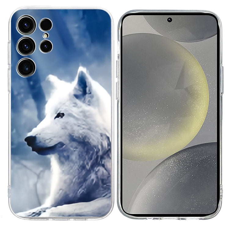 For Samsung Galaxy S25 Ultra 5G Colorful Painting Pattern TPU Phone Case(White Wolf) - Galaxy S25 Ultra 5G Cases by PMC Jewellery | Online Shopping South Africa | PMC Jewellery | Buy Now Pay Later Mobicred