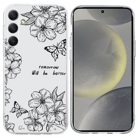 For Samsung Galaxy S25+ 5G Colorful Painting Pattern TPU Phone Case(Butterfly Flower) - Galaxy S25+ 5G Cases by PMC Jewellery | Online Shopping South Africa | PMC Jewellery | Buy Now Pay Later Mobicred