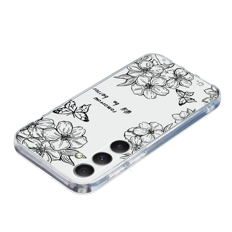 For Samsung Galaxy S25 5G Colorful Painting Pattern TPU Phone Case(Butterfly Flower) - Galaxy S25 5G Cases by PMC Jewellery | Online Shopping South Africa | PMC Jewellery | Buy Now Pay Later Mobicred