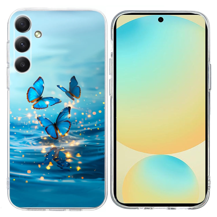 For Samsung Galaxy S25 FE 5G Colorful Painting Pattern TPU Phone Case(Blue Butterflies) - Galaxy Phone Cases by PMC Jewellery | Online Shopping South Africa | PMC Jewellery | Buy Now Pay Later Mobicred