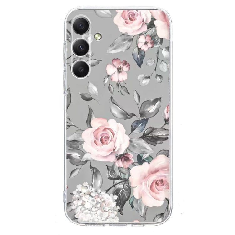 For Samsung Galaxy S25 FE 5G Colorful Painting Pattern TPU Phone Case(Flowers On Grey) - Galaxy Phone Cases by PMC Jewellery | Online Shopping South Africa | PMC Jewellery | Buy Now Pay Later Mobicred