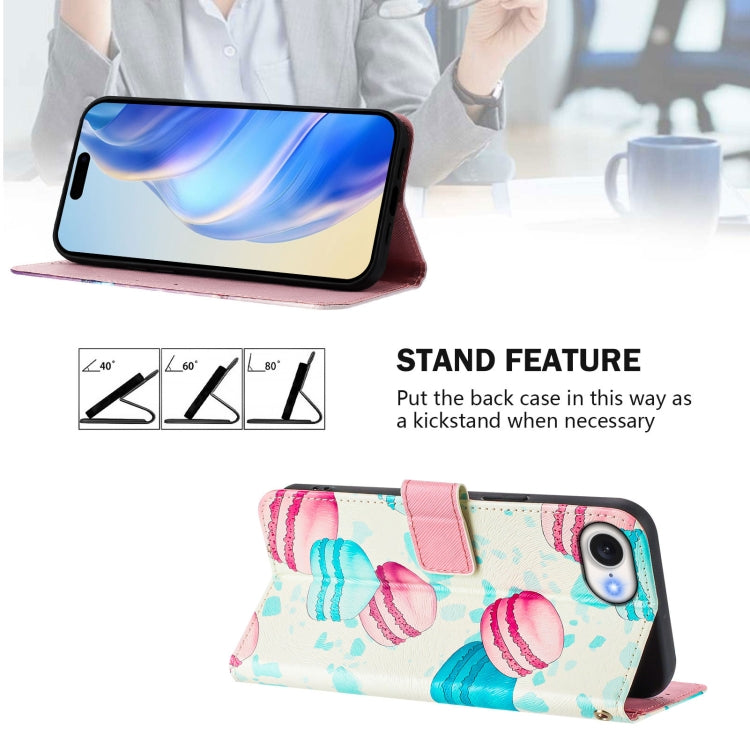 For iPhone 16e Art Colored Drawing Pattern Leather Phone Case(Cake) - iPhone 16e Cases by PMC TechLife | Online Shopping South Africa | PMC TechLife | Buy Now Pay Later Mobicred