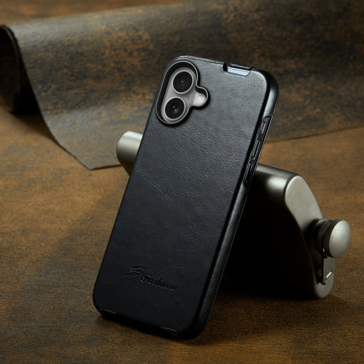 For iPhone 16 Fierre Shann 64 Texture Vertical Flip PU Leather Phone Case(Black) - iPhone 16 Cases by FIERRE SHANN | Online Shopping South Africa | PMC Jewellery | Buy Now Pay Later Mobicred