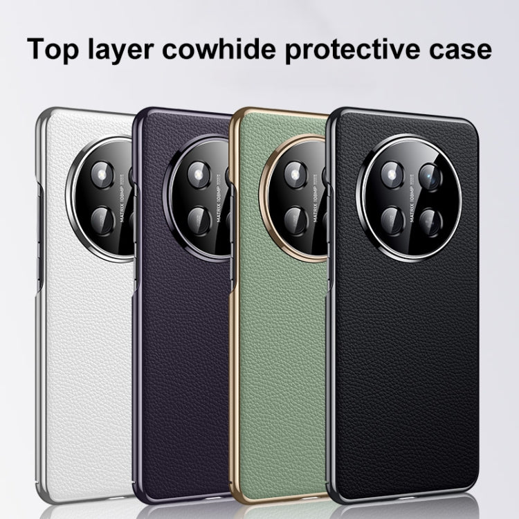 For Honor 300 Genuine Leather PC Phone Case(Dark Purple) - Honor Cases by PMC TechLife | Online Shopping South Africa | PMC TechLife | Buy Now Pay Later Mobicred