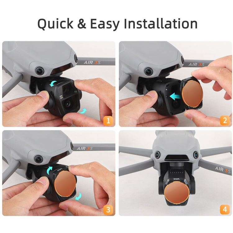 For DJI Air 3S Sunnylife Camera Lens Filter, Filter:ND32PL - free shipping - PMC TechLife - Order now!