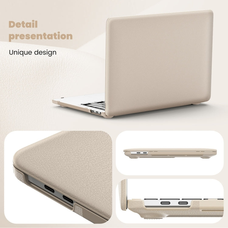 For MacBook Pro 13.3 inch M1 A2338 Business Magnetic Holder PC + PU Laptop Protective Case(Gold) - MacBook Pro Cases by PMC Jewellery | Online Shopping South Africa | PMC Jewellery | Buy Now Pay Later Mobicred