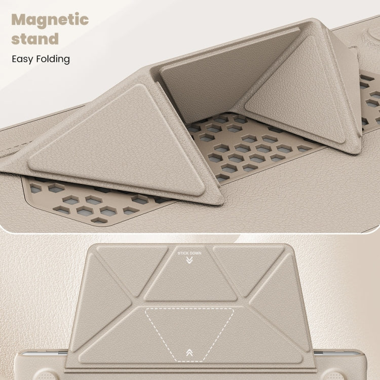 For MacBook Pro 13.3 inch M1 A2338 Business Magnetic Holder PC + PU Laptop Protective Case(Gold) - MacBook Pro Cases by PMC Jewellery | Online Shopping South Africa | PMC Jewellery | Buy Now Pay Later Mobicred