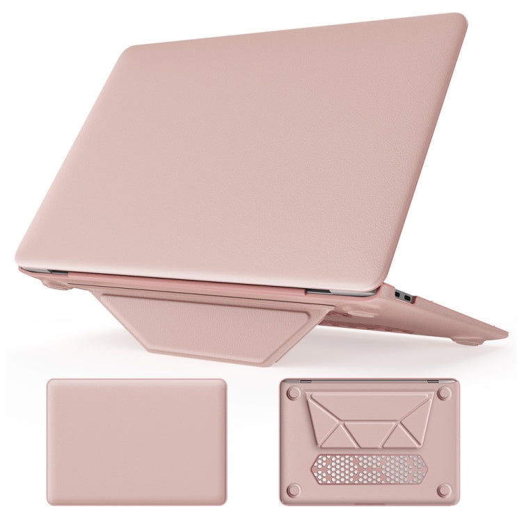 For MacBook Air 13.3 inch A2337 Business Magnetic Holder PC + PU Laptop Protective Case(Pink) - MacBook Air Cases by PMC Jewellery | Online Shopping South Africa | PMC Jewellery | Buy Now Pay Later Mobicred