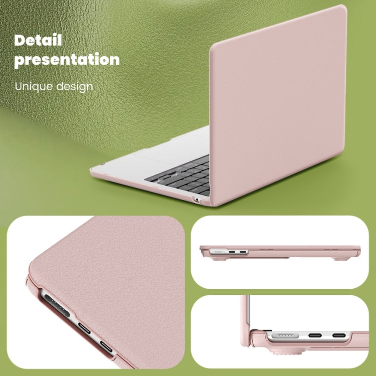 For MacBook Air 13.6 inch A3113 / A2681 Business Magnetic Holder PC + PU Laptop Protective Case(Pink) - MacBook Air Cases by PMC Jewellery | Online Shopping South Africa | PMC Jewellery | Buy Now Pay Later Mobicred