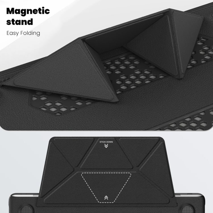 For MacBook Air 13.6 inch A3113 / A2681 Business Magnetic Holder PC + PU Laptop Protective Case(Black) - MacBook Air Cases by PMC Jewellery | Online Shopping South Africa | PMC Jewellery | Buy Now Pay Later Mobicred