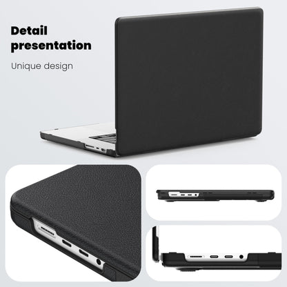 For MacBook Pro 16.2 inch A2991 / A2485 Business Magnetic Holder PC + PU Laptop Protective Case(Black) - MacBook Pro Cases by PMC Jewellery | Online Shopping South Africa | PMC Jewellery | Buy Now Pay Later Mobicred