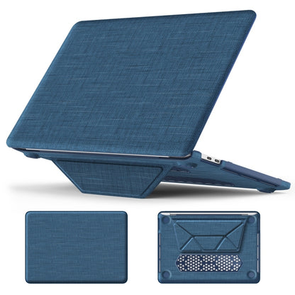 For MacBook Pro 13.3 inch M1 A2338 Fabric Magnetic Holder Laptop Protective Case(Navy Blue) - MacBook Pro Cases by PMC Jewellery | Online Shopping South Africa | PMC Jewellery | Buy Now Pay Later Mobicred