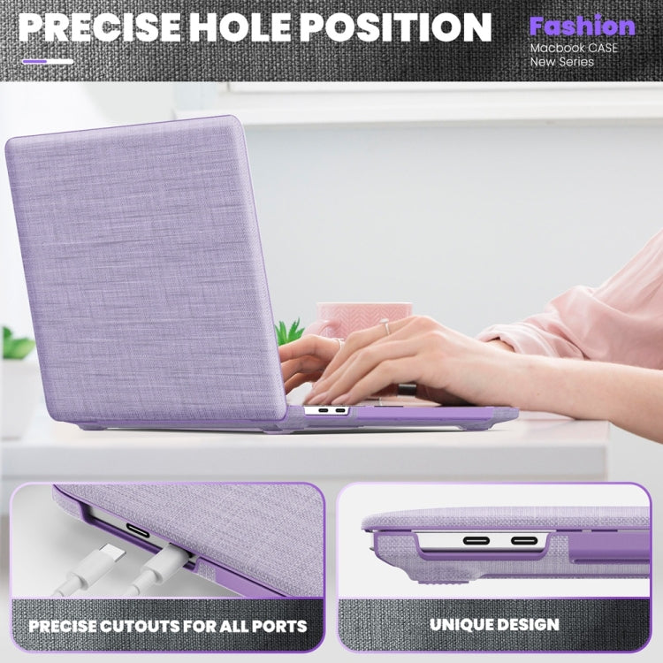 For MacBook Pro 13.3 inch M1 A2338 Fabric Magnetic Holder Laptop Protective Case(Purple) - MacBook Pro Cases by PMC Jewellery | Online Shopping South Africa | PMC Jewellery | Buy Now Pay Later Mobicred