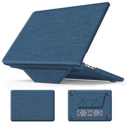 For MacBook Air 13.6 inch A3113 / A2681 Fabric Magnetic Holder Laptop Protective Case(Navy Blue) - MacBook Air Cases by PMC Jewellery | Online Shopping South Africa | PMC Jewellery | Buy Now Pay Later Mobicred