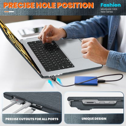 For MacBook Air 15.3 inch A3114 / A2941 Fabric Magnetic Holder Laptop Protective Case(Grey) - MacBook Air Cases by PMC Jewellery | Online Shopping South Africa | PMC Jewellery | Buy Now Pay Later Mobicred