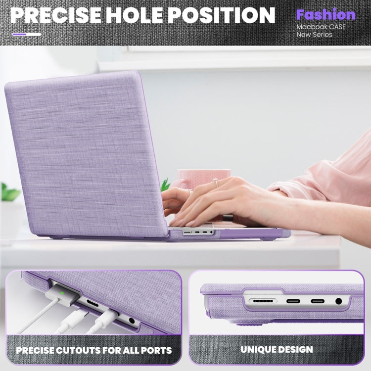 For MacBook Pro 16.2 inch A2991 / A2485 Fabric Magnetic Holder Laptop Protective Case(Purple) - MacBook Pro Cases by PMC Jewellery | Online Shopping South Africa | PMC Jewellery | Buy Now Pay Later Mobicred