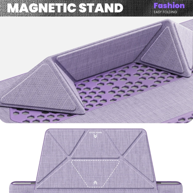 For MacBook Pro 16.2 inch A2991 / A2485 Fabric Magnetic Holder Laptop Protective Case(Purple) - MacBook Pro Cases by PMC Jewellery | Online Shopping South Africa | PMC Jewellery | Buy Now Pay Later Mobicred