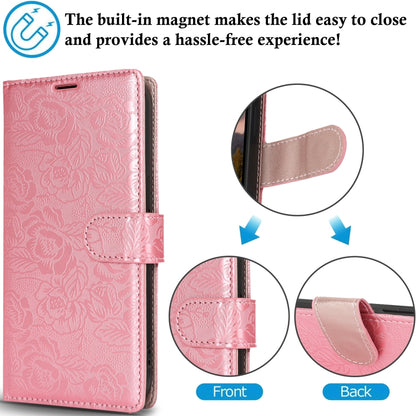 For Samsung Galaxy S25+ 5G Peony Flowers Imprint Leather Phone Case(Pink) - Galaxy S25+ 5G Cases by PMC Jewellery | Online Shopping South Africa | PMC Jewellery | Buy Now Pay Later Mobicred