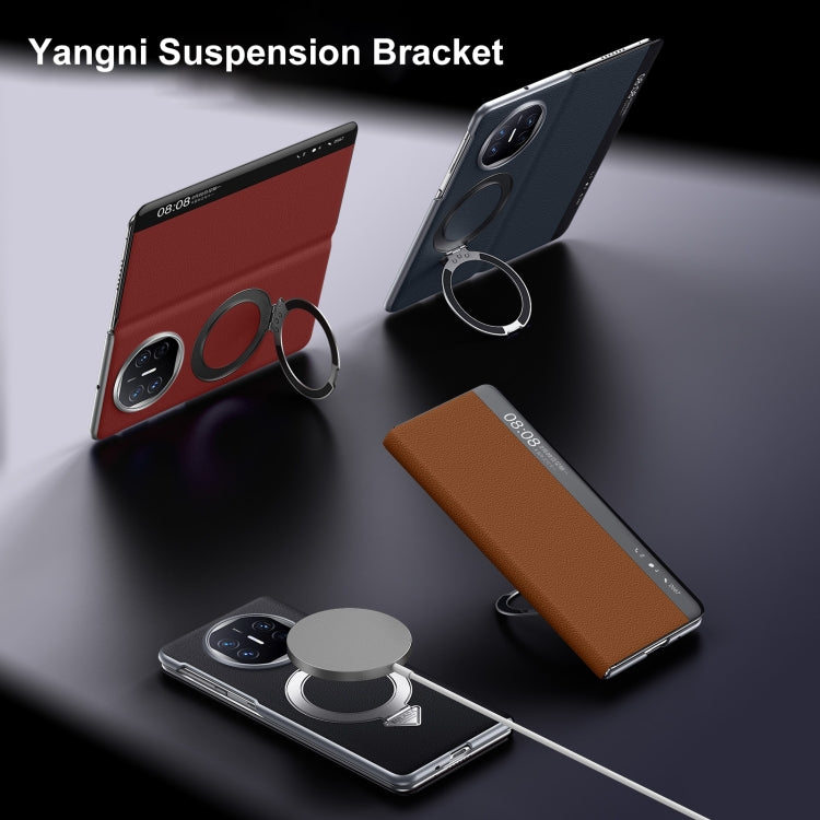 For Huawei Mate X6 SULADA Smart View Window MagSafe Magnetic Holder Leather Phone Case(Black) - free shipping - PMC TechLife - Order now!