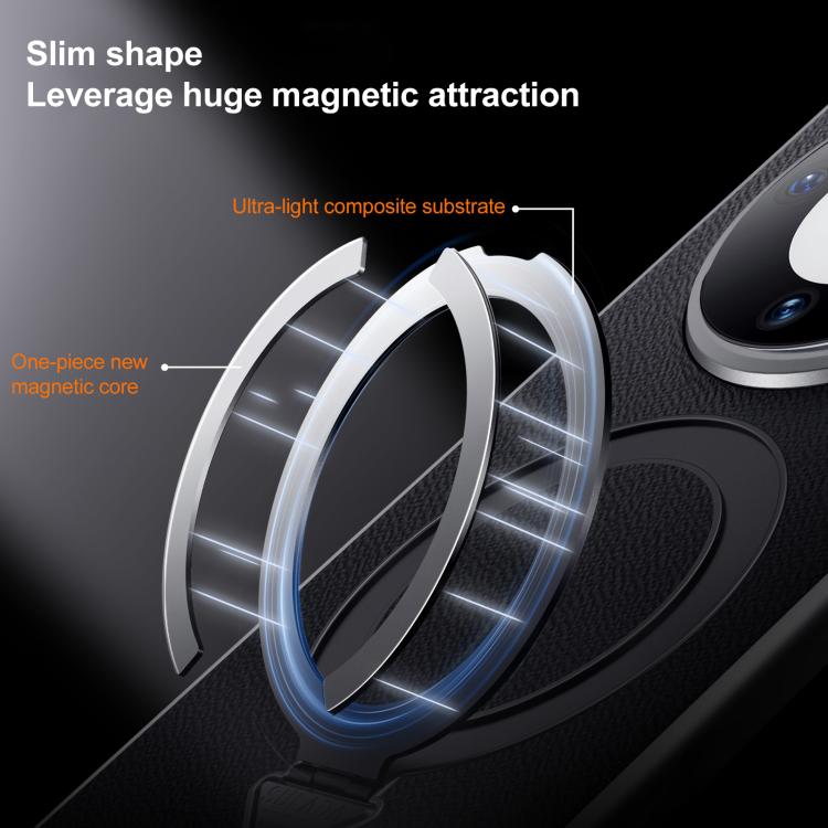 For Huawei Mate 60 Pro / Mate 60 Pro+ SULADA Top Grain Leather MagSafe Magnetic Holder Phone Case(Black) - free shipping - PMC TechLife - Order now!