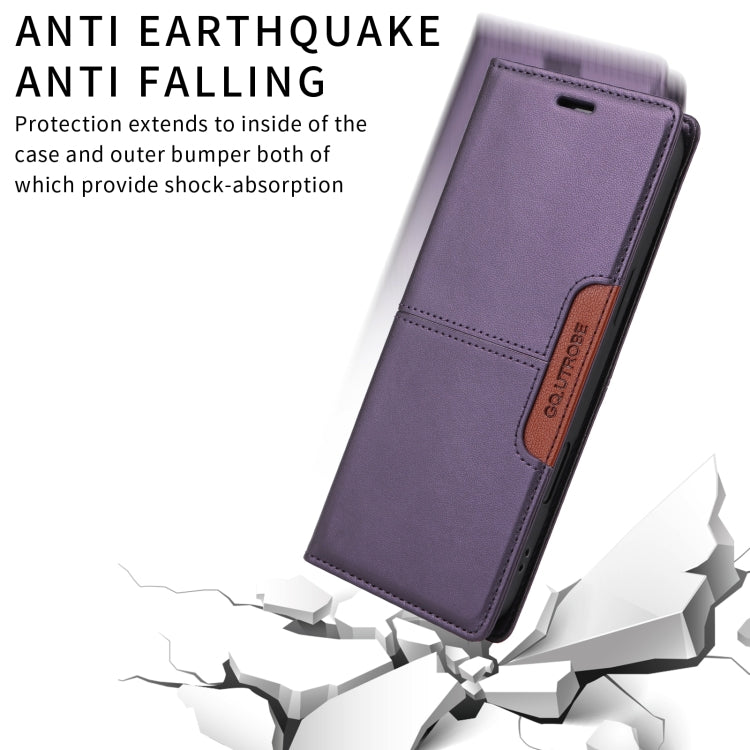 For iPhone 16 Pro Max GQUTROBE G01 RFID Anti-theft Leather Phone Case(Purple) - iPhone 16 Pro Max Cases by GQUTROBE | Online Shopping South Africa | PMC Jewellery | Buy Now Pay Later Mobicred