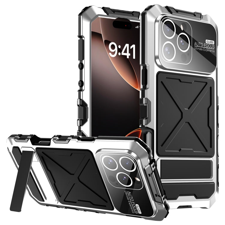 For iPhone 16 Pro Max R-JUST Life Waterproof Dustproof Shockproof Phone Case(Silver) - iPhone 16 Pro Max Cases by R-JUST | Online Shopping South Africa | PMC Jewellery | Buy Now Pay Later Mobicred