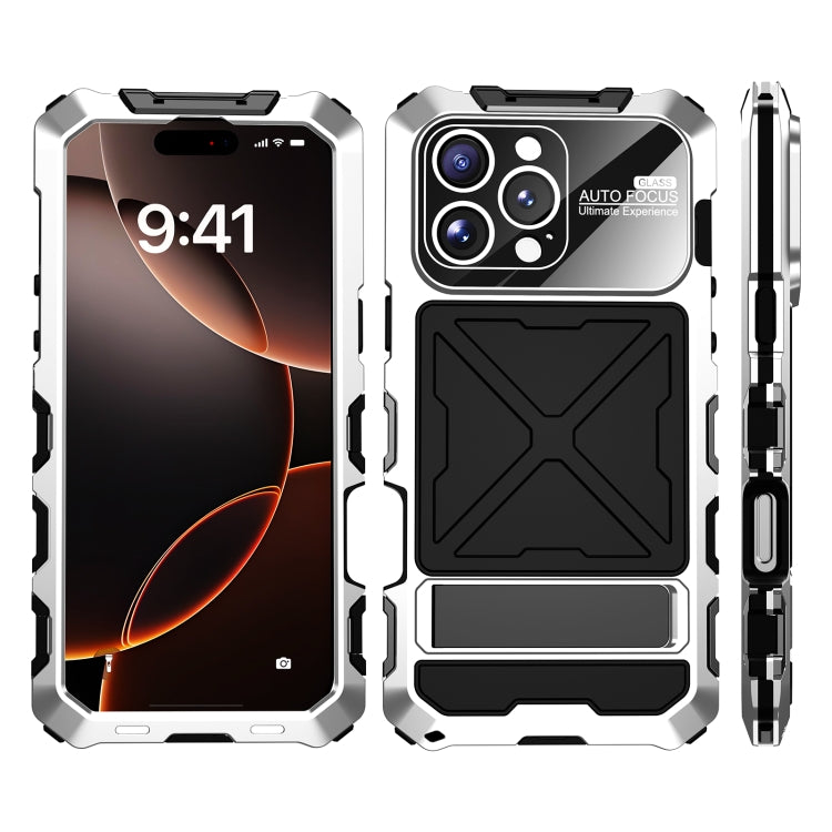 For iPhone 16 Pro R-JUST Life Waterproof Dustproof Shockproof Phone Case(Silver) - iPhone 16 Pro Cases by R-JUST | Online Shopping South Africa | PMC Jewellery | Buy Now Pay Later Mobicred