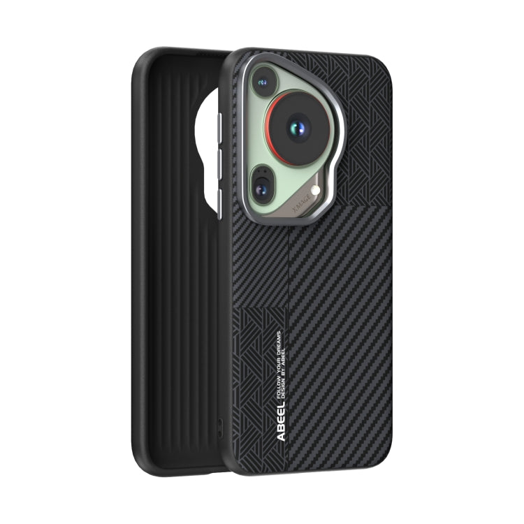 For Huawei Pura 70 Ultra ABEEL 6D Micro Relief MagSafe Magnetic Phone Case(Carbon Fiber Black) - Huawei Cases by PMC Jewellery | Online Shopping South Africa | PMC Jewellery | Buy Now Pay Later Mobicred