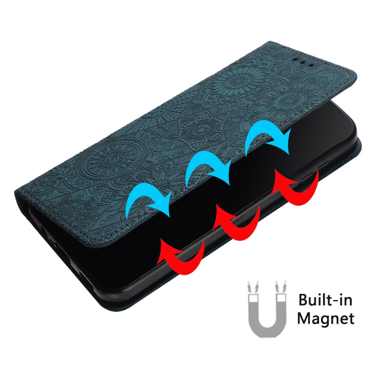 For Samsung Galaxy S25+ 5G Ethnic Embossed Adsorption Leather Phone Case(Blue) - Galaxy S25+ 5G Cases by PMC Jewellery | Online Shopping South Africa | PMC Jewellery | Buy Now Pay Later Mobicred