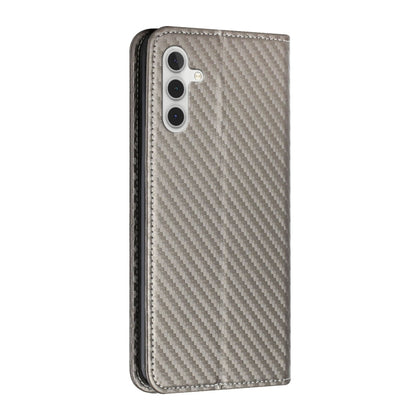 For Samsung Galaxy S25 5G Carbon Fiber Texture Magnetic Flip Leather Phone Case(Grey) - Galaxy S25 5G Cases by PMC Jewellery | Online Shopping South Africa | PMC Jewellery | Buy Now Pay Later Mobicred