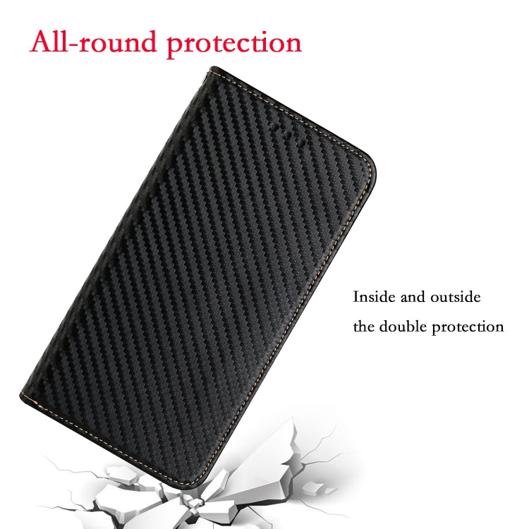 For Samsung Galaxy S25+ 5G Carbon Fiber Texture Magnetic Flip Leather Phone Case(Black) - Galaxy S25+ 5G Cases by PMC Jewellery | Online Shopping South Africa | PMC Jewellery | Buy Now Pay Later Mobicred