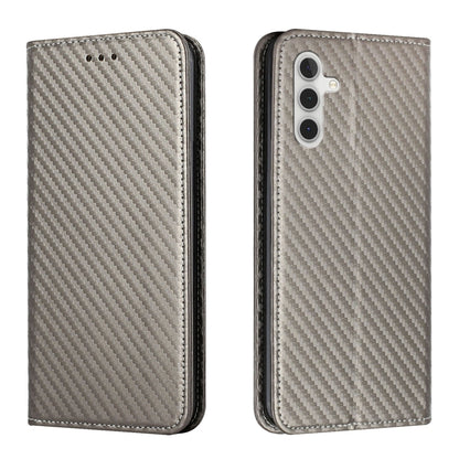 For Samsung Galaxy S25+ 5G Carbon Fiber Texture Magnetic Flip Leather Phone Case(Grey) - Galaxy S25+ 5G Cases by PMC Jewellery | Online Shopping South Africa | PMC Jewellery | Buy Now Pay Later Mobicred