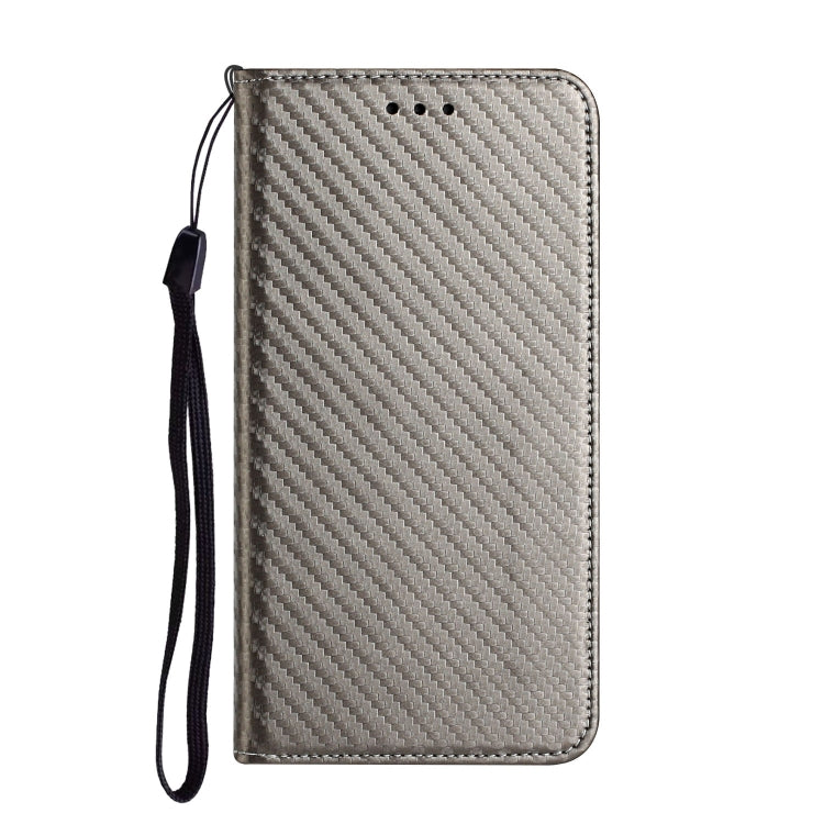 For Samsung Galaxy S25+ 5G Carbon Fiber Texture Magnetic Flip Leather Phone Case(Grey) - Galaxy S25+ 5G Cases by PMC Jewellery | Online Shopping South Africa | PMC Jewellery | Buy Now Pay Later Mobicred