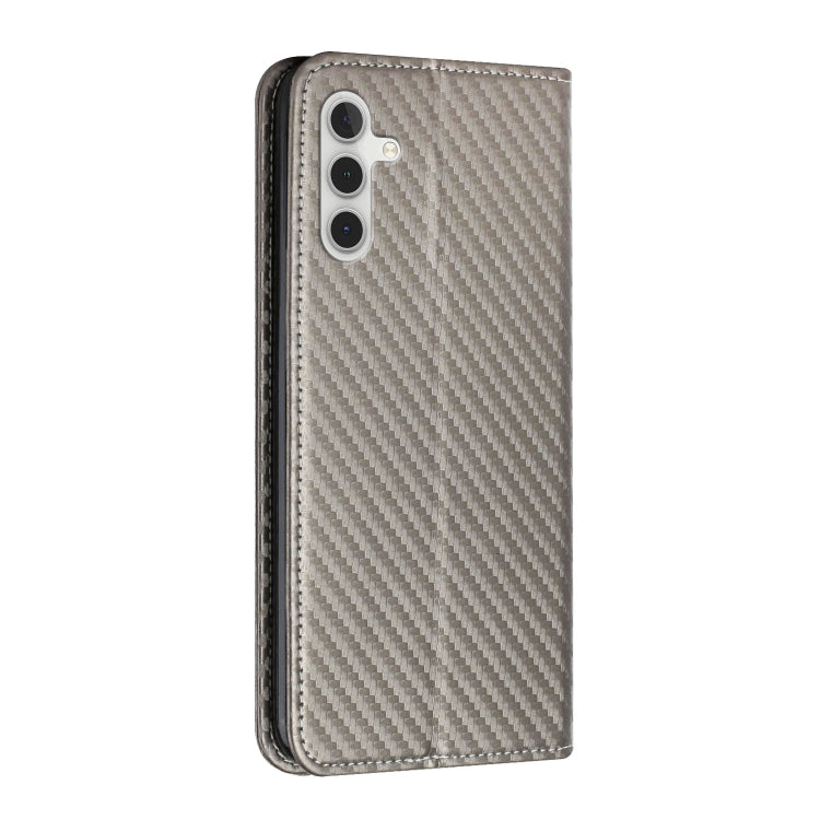 For Samsung Galaxy S25+ 5G Carbon Fiber Texture Magnetic Flip Leather Phone Case(Grey) - Galaxy S25+ 5G Cases by PMC Jewellery | Online Shopping South Africa | PMC Jewellery | Buy Now Pay Later Mobicred